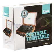 Knox Portable Turntable With BlueTooth, USB Drive, Built in Speakers &amp; Rechargabable Battery - Brown N4