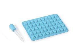 Home Kitty 2 Pack 50 Cavity Silicone Gummy Bear Candy Maker Molds - 2 PCS BONUS Easy Fill Droppers