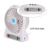 Portable Mini Table Fan with LED Light SiFree 3 Speeds Rechargeable Desktop Air Cooler (White) N7