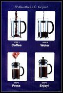Spak Coffee French Press -- 0,8l. Chrome and Glass N4