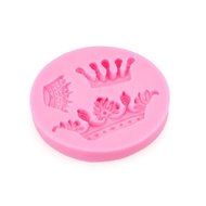 uxcell Crown Shape Silicone Cake Decorating Fondant Cookie Baking Mold Mould Mat,Pink