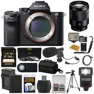 Sony Alpha A7R II 4K Wi-Fi Digital Camera Body with FE 28-70mm Lens + 64GB Card + Battery + Charger + Case + Flash... N4