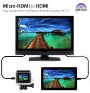 Micro HDMI to HDMI Cable, Fosmon (15 FT) High-Speed HDMI to Micro HDMI HDTV Cable [Support 4K, 3D, Ethernet, Audio... N7