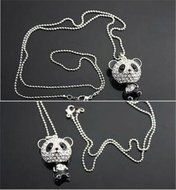 Cute Women Delicat Fashion Necklace Rhinestone Panda Pendant Chain Jewelry Gift N2