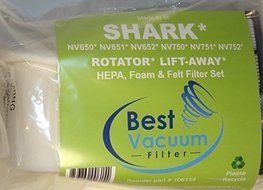 Shark NV650 HEPA, Foam &amp; Felt Filter Bundle Fits NV650 NV651 NV652 NV750 NV751 Vacuums Part # XFF650 &amp; XHF650... N2