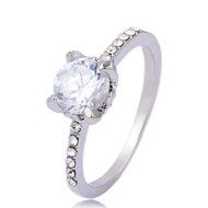 princess cut white gold filled cz wedding band ring love ring size 8.5 N4
