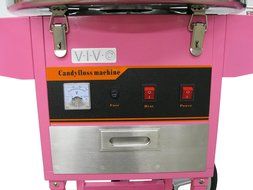 Electric Commercial Cotton Candy Machine / Candy Floss Maker Pink Cart Stand VIVO (CANDY-V002)