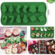 L.Store (R) Xmas Deco Silicone Mold Christmas Tree Snowman Santa Claus FDA Silicone Chocolate Cake Mold, Christmas... N2