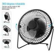 Jhua Rechargeable Mini USB Table Fan Portable Desk Fan Powered by USB/ 18650 Lithium-ion Rechargeable Batteries... N4
