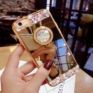 iPhone 7 Glass Mirror Case-Auroralove Silver Luxury Beauty Makeup Case Soft Slim Glass Mirror Case Rubberized... N5