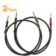 Super HD 3.5mm Aux Stereo Audio Cable Angled Male Type 24K Gold Plated Step Down Design Metal Connectors with... N8