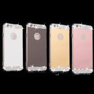 iPhone 7 Glass Mirror Case-Auroralove Silver Luxury Beauty Makeup Case Soft Slim Glass Mirror Case Rubberized... N6