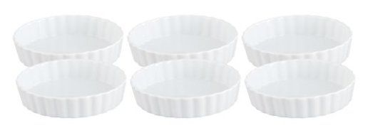 HIC Porcelain Creme Brulee Dish, White, Set of 6