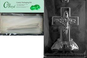 Cybrtrayd R025 Large Cross with Base Chocolate Candy Mold with Exclusive Cybrtrayd Copyrighted Chocolate Molding...