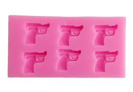 Yunko 6 Hole Mini Gun Silicone Cake Mold Fondant Decorating Candy mold