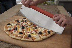 Pizzacraft PC0205 3.75&quot; x 6&quot; Wedge Shaped Stainless Steel Pizza/Pie Slice Server with Soft Grip Handle N2