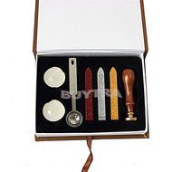 happu-store New Classic 1&quot; Letter A Vintage Retro Wax Seal Stamp Kit Set Rosewood Handle Copper Head N2