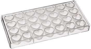 Fat Daddio&#039;s Dimpled Heart Polycarbonate Candy Mold 28-Piece Tray