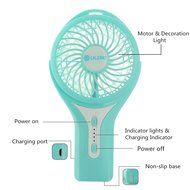 Security USB Mini Cooling Fan Hand Held Personal Fan and 2200MA Rechargable Lithium Battery Ventilador with Adjustable... N3