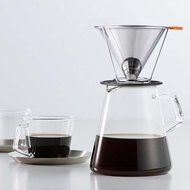 Aohang Stainless Steel Paperless Reusable Pour Over Coffee Filter Funnel Cone Dripper for Home Office N2