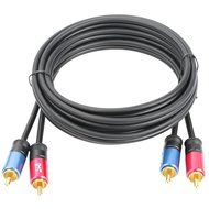 SHD 2 RCA Cable Stereo Audio 2RCA Male to 2RCA Male Premium Sound Quality OFC Conductor Dual Shielding Gold Plated... N5