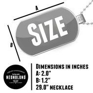 Dogtag Boombox / Ghettoblaster, speakers, cassette, radio Dog tags necklace - Neonblond N3