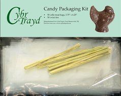 Cybrtrayd MdK50T Thanksgiving Chocolate/Candy Packaging Bundle, Includes 50 Treat Bags, 50 Gold Twist Ties and...