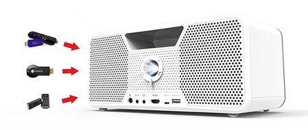 Dashbon Flicks Mobile Cordless Boombox Projector Model 280WH N10