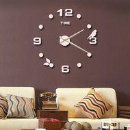 MuLuo Home Decorations 3d Acrylic Mirror Stickers Clocks Living Room DIY Wall Clock Watch black N3