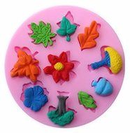 Mushroom, Leaves etc Silicone Mold for Fondant, Gum Paste, Chocolate, Craft