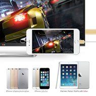 HDMI to iphone, STOUCH 6.6 Ft Lightning MHL To HDMI Cable 1080P HDTV Adapter For iPhone 5 5S 6 6s Plus and iPad... N16