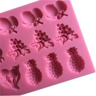 FLY 3D Silicone Apple Strawberry and Other Fruit Shape Fondant Cake Mold,Pink