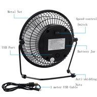 Jhua Rechargeable Mini USB Table Fan Portable Desk Fan Powered by USB/ 18650 Lithium-ion Rechargeable Batteries... N6