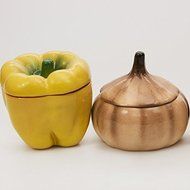 Set of 4 Stoneware Ramekins 'Happy Family'