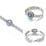 Fashion Jewelry Vintage Marvel Comics Captain America Charm Bracelet Bangle Gift