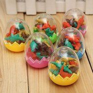 Pink Lizard Novelty Dinosaur Egg Pencil Rubber Eraser Students Office Stationery N4