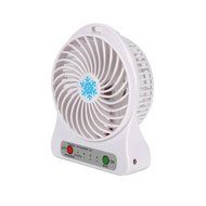 Portable Mini Table Fan with LED Light SiFree 3 Speeds Rechargeable Desktop Air Cooler (White) N9