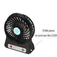 Portable Mini Table Fan with LED Light SiFree 3 Speeds Rechargeable Desktop Air Cooler (White) N11