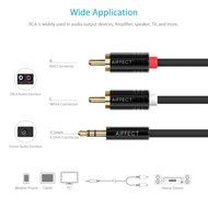 AIFFECT 6.6Ft 3.5mm to 2 RCA Stereo Audio Cable, Premium 3.5mm Aux to RCA Adapter Cable N2