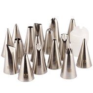 Professional 17-Piece Cake Decorating Tip Set By FancyBakers - Kit Includes 16 Of The Most Popular Stainless Steel... N3