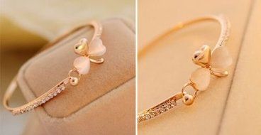 Fashion Charm Women Flower Crystal Gold Plated Cuff Bracelet Bangle Jewelry Gift N2