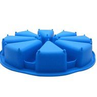 SHZONS 8 Triangle Cavity Silicone Portion Cake Mold Scottish Scone &amp; Cornbread Pan Slices Pastry Pan Pizza Slices...