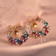 New Fashion 1pair Women Lady Elegant Crystal Rhinestone Ear Stud Earrings