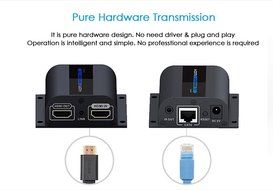 KOOKYE HDMI Extender LKV373A V3.0 RX Receiver Over Single Cat5/5e/6 Ethernet Cable Up To 390 Feet Supports 1080P... N12