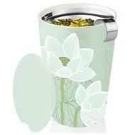 Tea Fort&eacute; KATI Single Cup Loose Leaf Tea Brewing System, Insulated Ceramic Cup with Tea Infuser and Lid, Lotus
