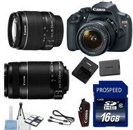 Canon T5 Digital SLR Camera + 18-55mm IS lens + 55-250 IS Telephoto Lens + 16gb Memory + 6pc Stater Kit - International...