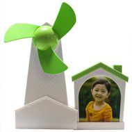 Megadream 3 in 1 USB Powered Soft EVA Blade Windmills Shape Handheld Mini Fan with Photo Frame Album &amp; Pen Container... N12