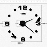 MuLuo Home Decorations 3d Acrylic Mirror Stickers Clocks Living Room DIY Wall Clock Watch black N4