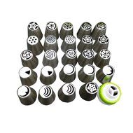 Swity Home 24 Piece Set Stainless Steel Russian Piping Pastry Tips for Decorating Cake and Icing Cupcake, 1 Large...