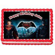 Batman vs Superman Edible Image Cake Topper Frosting Sheet-7.5&quot;x10&quot;(1/4 sheet)